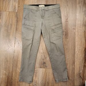 Democracy Ab Technology Cargo Pants Olive Drab Green Ankle Length Tapered size 8